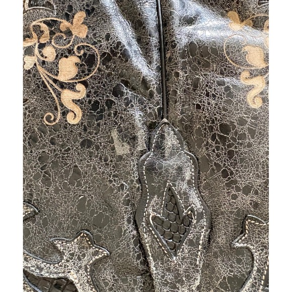 Vintage Corral Womens Black Embroidered Leather Cowboy Country Western Boots 10M - Picture 10 of 14